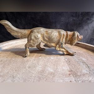 Antique cast iron or lead golden retriever/Irish setter figurine